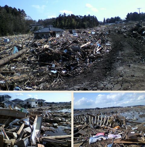 福島県相馬　津波の被害